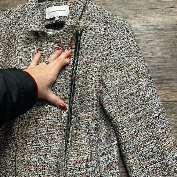 cupcakes & cashmere Gray Tweed Cropped Jacket Blazer - Picture 6 of 7